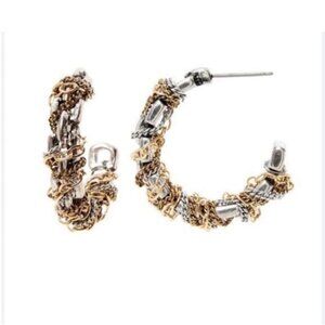 New! Banana Republic St. Germain Mixed Metal Hoop Earrings